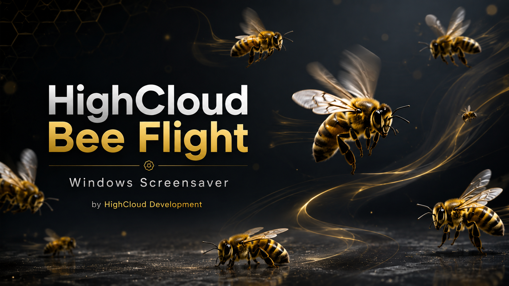HighCloud Bee Flight Windows Screensaver promotional artwork